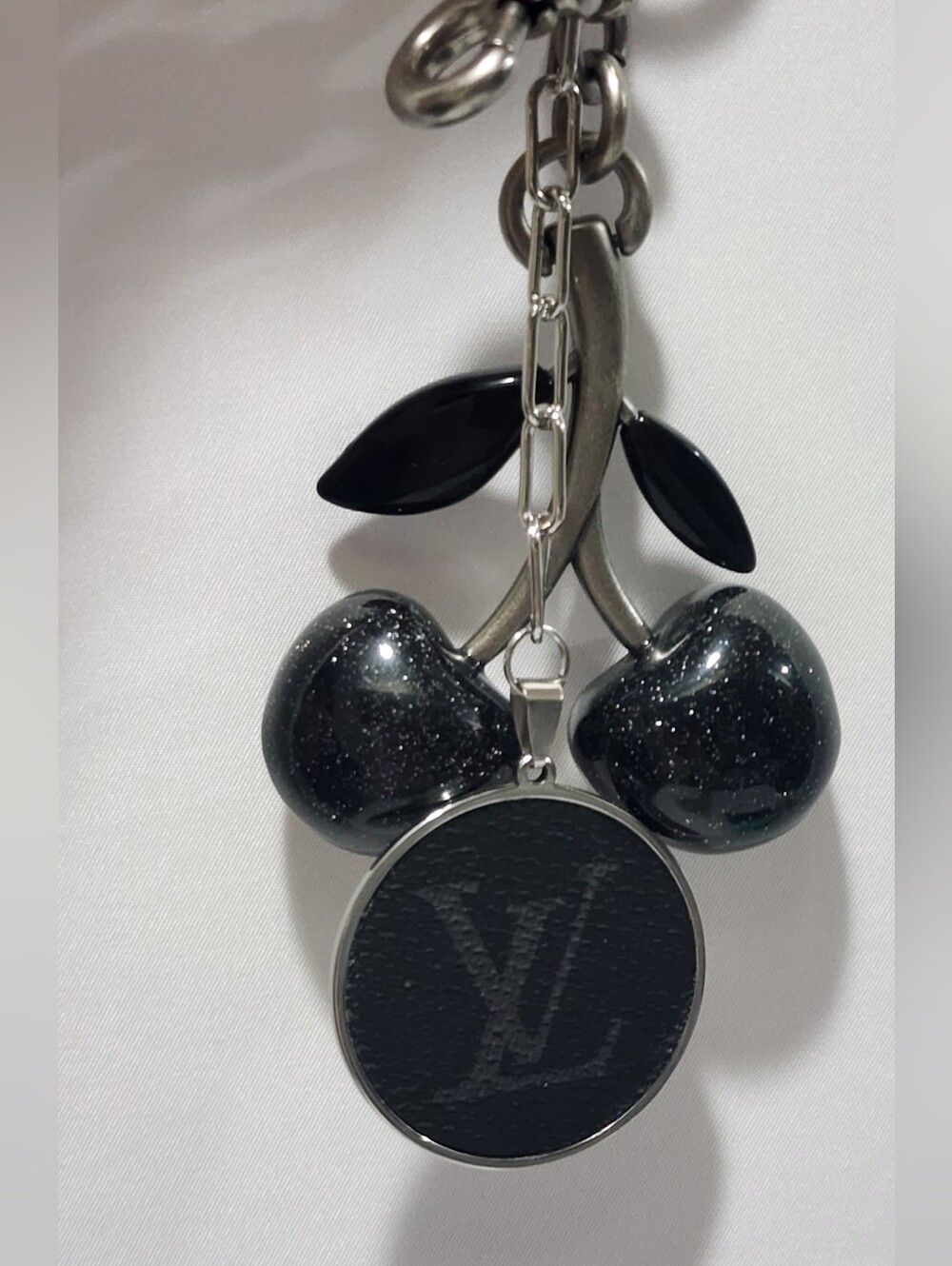 Black Cherry Keychain Louis Vuitton Monogram Eclipse Canvas Bag Charm